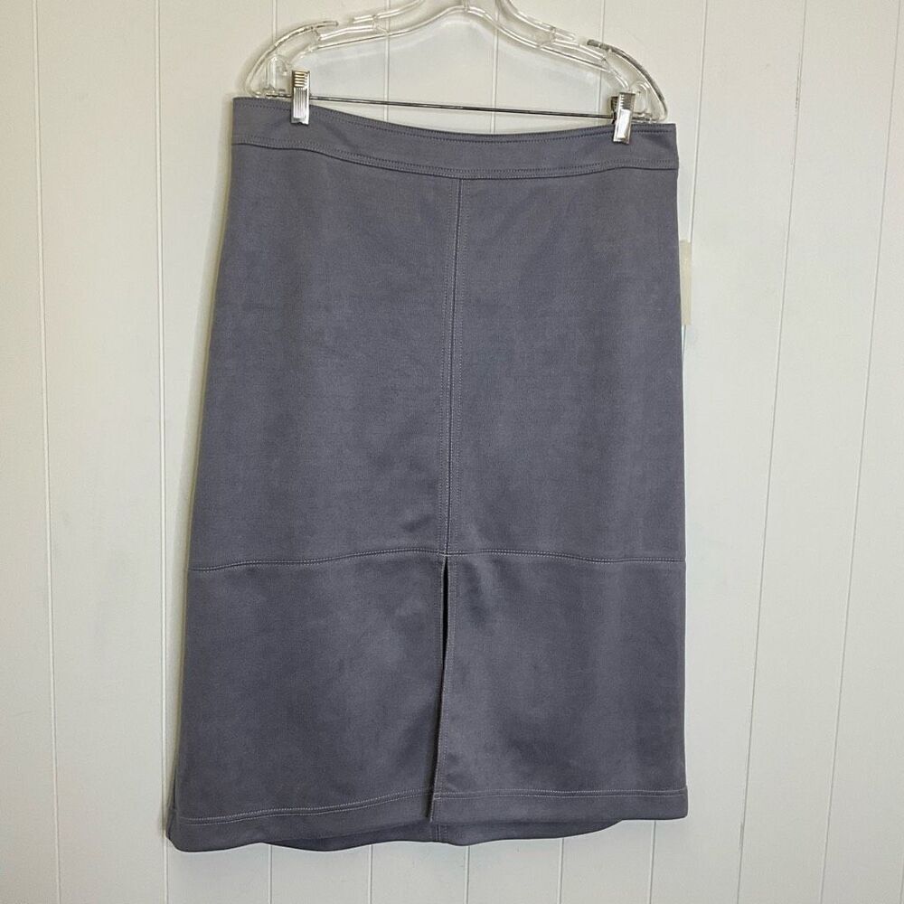 A New Day Target Women's Size Large Blue Grey Knit A Line Slit Skirt Midi